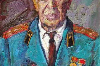 Евгений Петрович Никульшин – ветеран ВОВ. 2010. Холст, масло. 100х60. Собственность автора